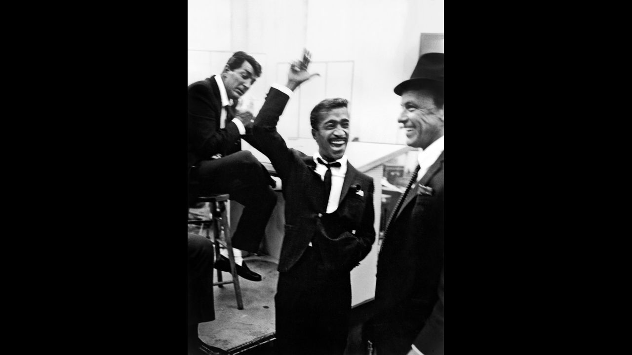 From left, Dean Martin, Sammy Davis Jr. and Frank Sinatra in a recording studio in 1955.