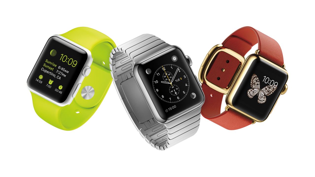 The <a href="http://money.cnn.com/2015/03/09/technology/mobile/apple-watch-event/index.html" target="_blank">Apple Watch</a>, which will be available in April, can receive phone calls and send messages like an iPhone. It can also track fitness data and even pull up emails and some apps, including CNN.
