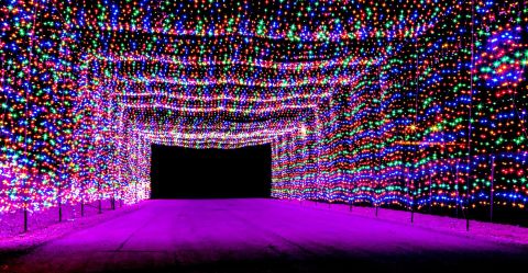 The Las Vegas Motor Speedway hosts Glittering Lights, a 2.5-mile circuit that gives car-bound visitors the opportunity to see more than 400 animated displays.