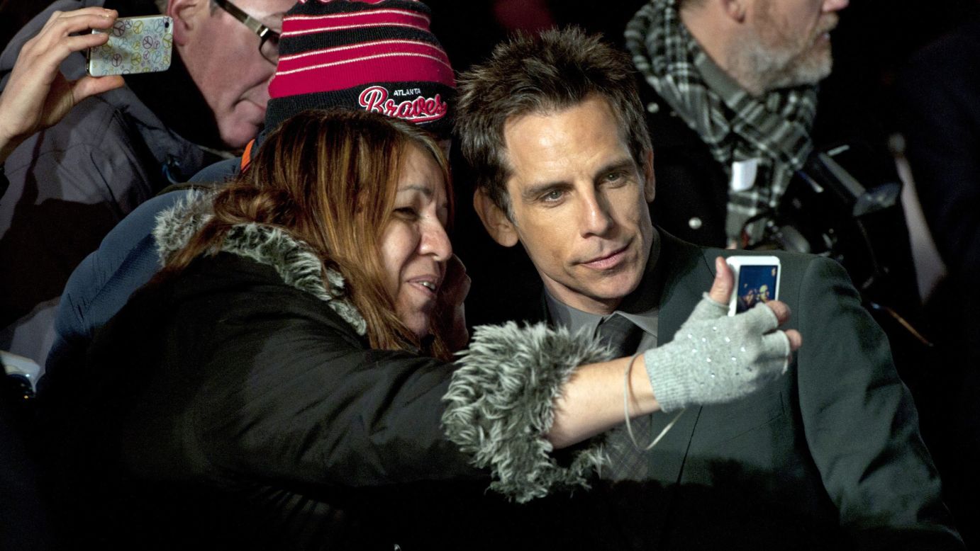 Actor Ben Stiller accommodates selfie-taking fans in London as he arrives for the European premiere of his new "Night at the Museum" movie on Monday, December 15.