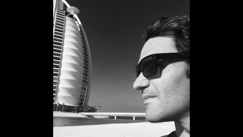 "Can you help caption this photo for me?" tennis star Roger Federer said Saturday, December 13, <a href="http://instagram.com/p/wjy3ghgv6B/?modal=true" target="_blank" target="_blank">in this selfie he took</a> in front of the Burj Al Arab skyscraper in Dubai, United Arab Emirates.