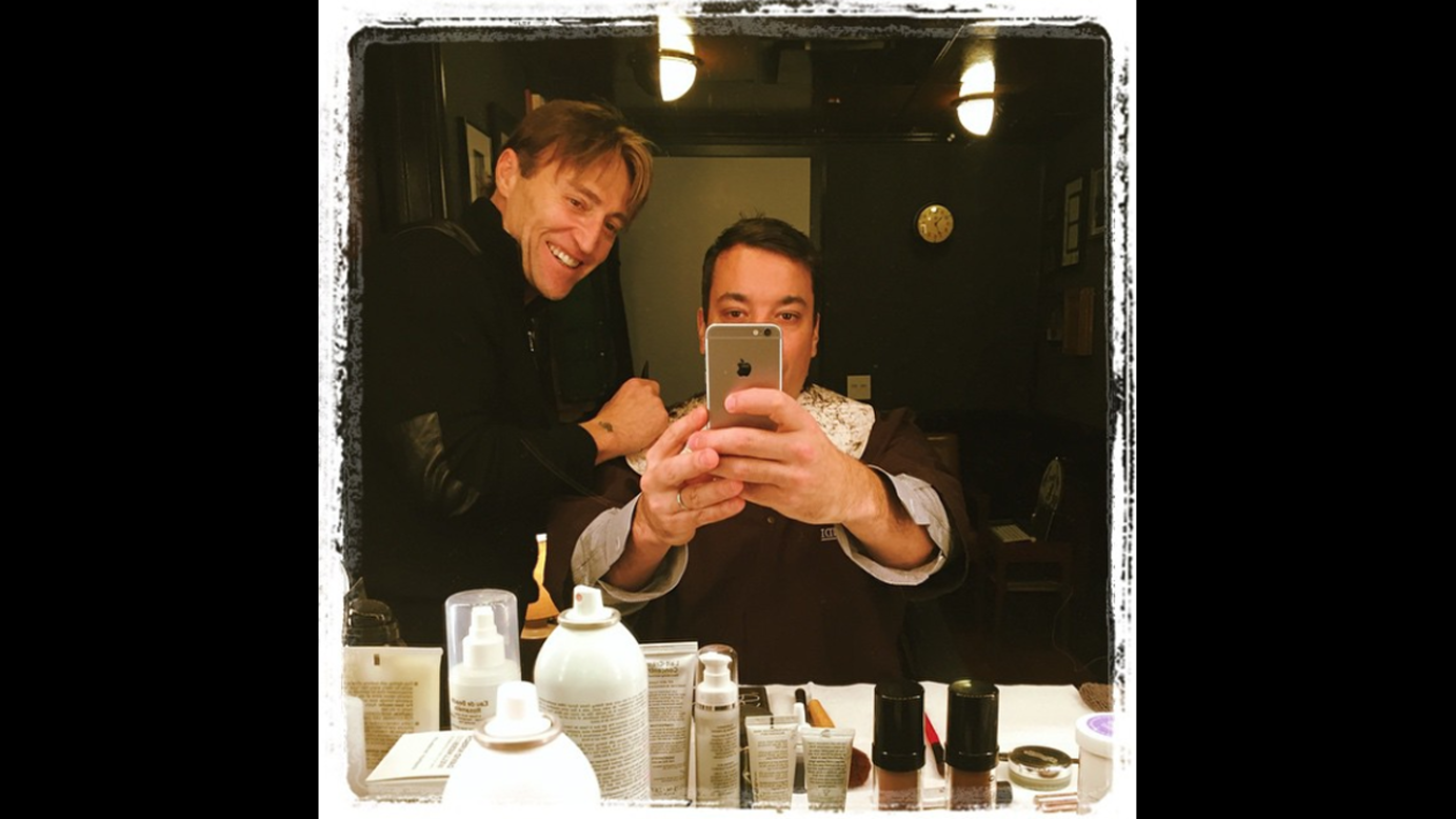 "Props to my man Oscar Blandi (@OscarBlandi) for the holiday cut!" talk show host Jimmy Fallon said in this selfie <a href="http://instagram.com/p/wrFa3RvZ40/?modal=true" target="_blank" target="_blank">he posted to Instagram</a> on Tuesday, December 16.