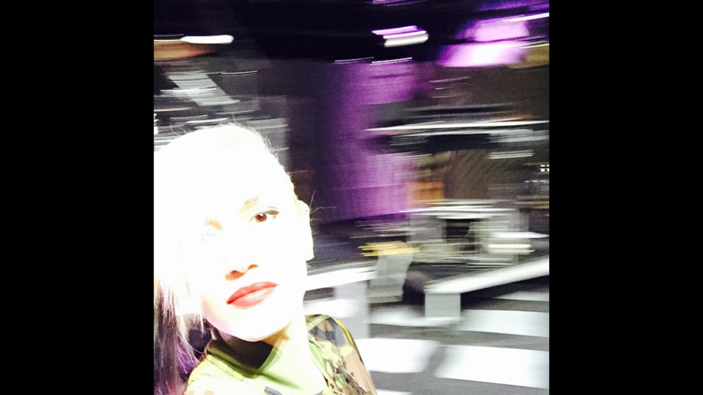 Singer Gwen Stefani <a href="http://instagram.com/p/wmTovcOLTZ/?modal=true" target="_blank" target="_blank">sent this selfie</a> Sunday, December 14, during a sound check for KROQ's Almost Acoustic Christmas event in Los Angeles.
