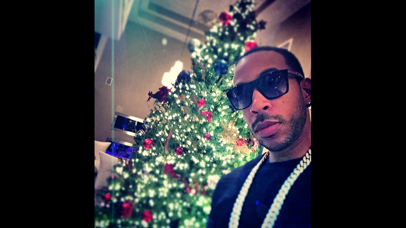 This festive selfie was posted by rapper Ludacris on Tuesday, December 16. The caption <a href="http://instagram.com/p/wp8YVrwayL/?modal=true" target="_blank" target="_blank">on Instagram:</a> "#burningbridges available NOW on #googleplay #merryludacrismas"