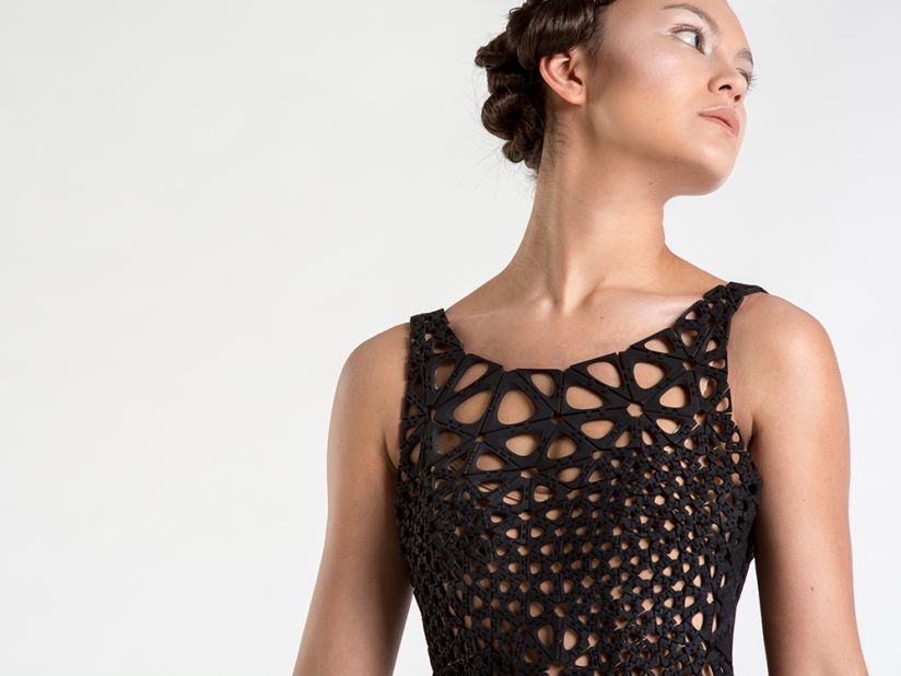 This 3D printed plastic dress flows like fabric