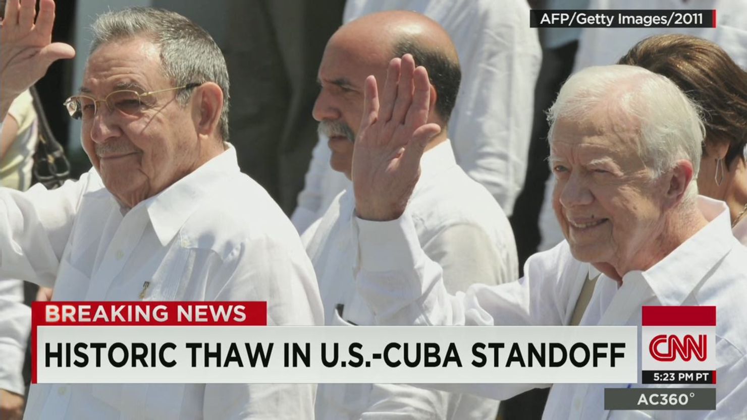 Former President Jimmy Carter appeared with Cuban President Raul Castro in 2011.