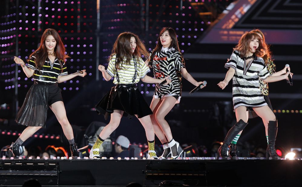 South Korean pop group Four Minute perform on stage during the 20th Dream Concert on June 7, 2014 in Seoul, South Korea. An anti-North Korea radio show by the South had opened with a pop song from the quartet.