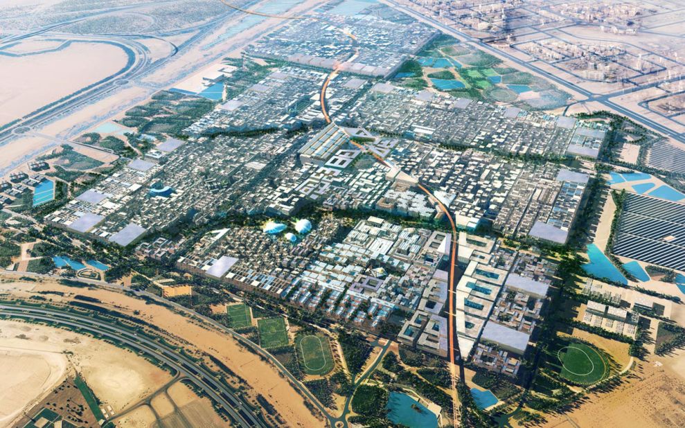 Masdar City in the UAE aims to be the world's first planned carbon-free city. Located 10.5 miles from Abu Dhabi, Masdar City was initiated in 2006 and is designed to be a global center for "cleantech" companies.  