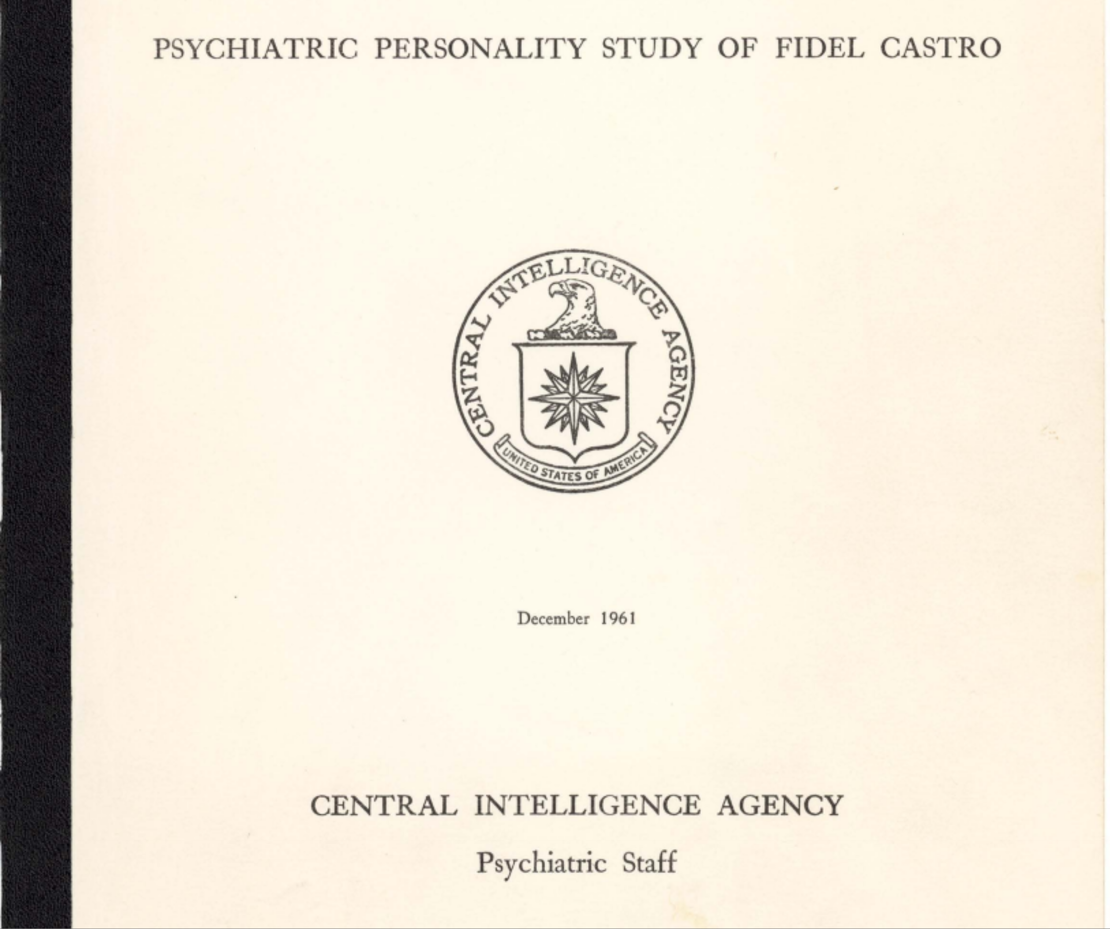 The CIA conducted a psychiatric evaluation of Fidel Castro in 1961. (National Archives) 