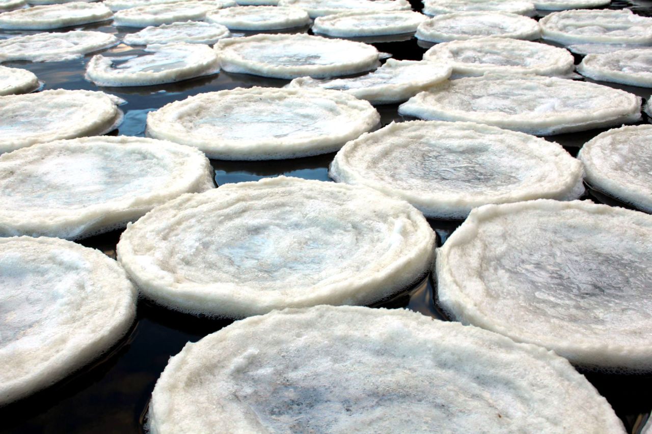 It's the first time the ice pancakes have occurred on the Dee, but they're thought to be more common in Antarctica or the Baltic Sea.