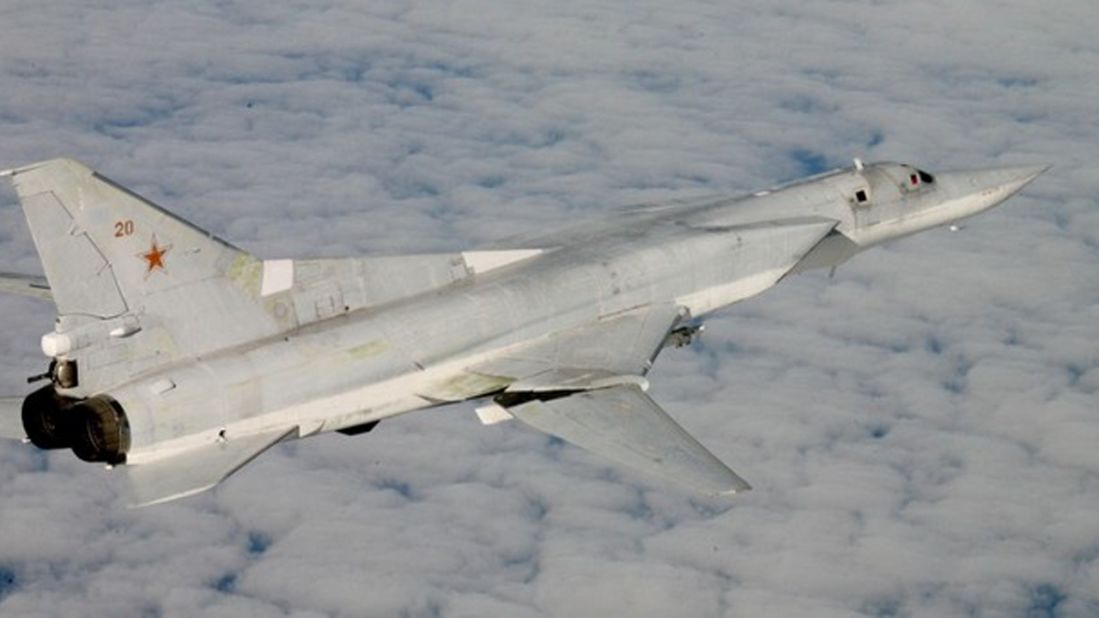 An armed Tu-22M supersonic bomber, nicknamed the Backfire by NATO, was photographed by Norwegian fighter jets.