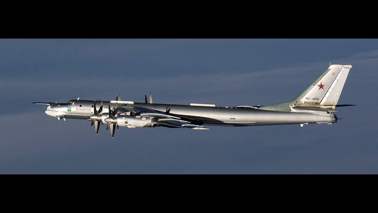 Finnish fighter jets photographed this Russian Tu-95 Bear bomber.