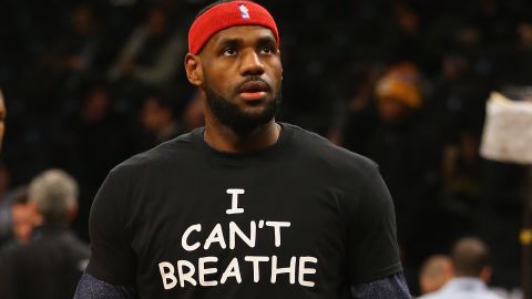 LeBron James wore an "I Can't Breathe" shirt during warmups in December 2014.