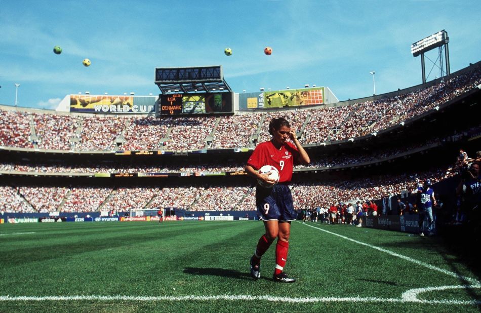 Hamm was part of the U.S. team which won the inaugural Women's World Cup in 1991 and she was the star attraction when the competition arrived on American soil in 1999.