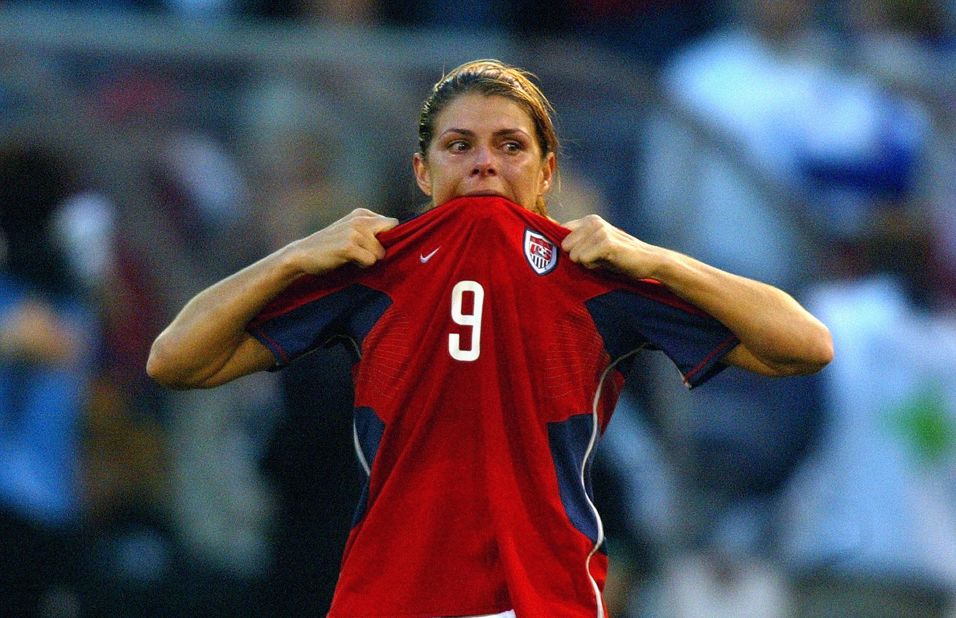 But there have also been moments to forget during Hamm's career. She was inconsolable following the United States' 3-0 defeat to Germany in the semifinals of the 2003 World Cup.