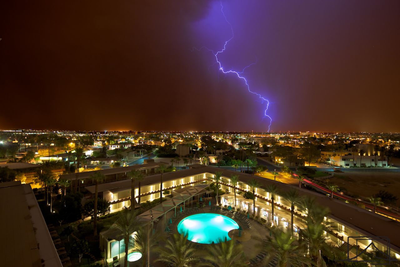 Monsoon season in the American Southwest comes with extreme heat, crackling thunder and booming lightning. Photographer <a href="http://ireport.cnn.com/docs/DOC-814216">Andrew Pielage</a> captured this shot at exactly midnight in Scottsdale, Arizona, on July 12, 2012.