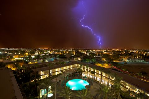 Monsoon season in the American Southwest comes with extreme heat, crackling thunder and booming lightning. Photographer <a href="http://ireport.cnn.com/docs/DOC-814216">Andrew Pielage</a> captured this shot at exactly midnight in Scottsdale, Arizona, on July 12, 2012. 