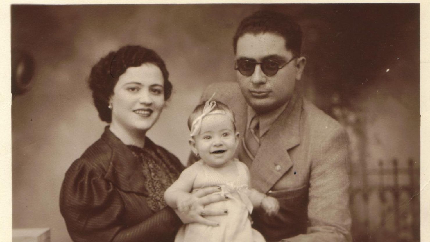 My grandparents, Samuel and Victoria Danon, with my mother, Rebecca Danon Hetter.  