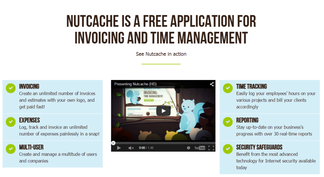 Nutchache enables invoicing, expenses and time tracking for employees. The app is free to use, and has become a hit with business owners thanks to its array of different functions.