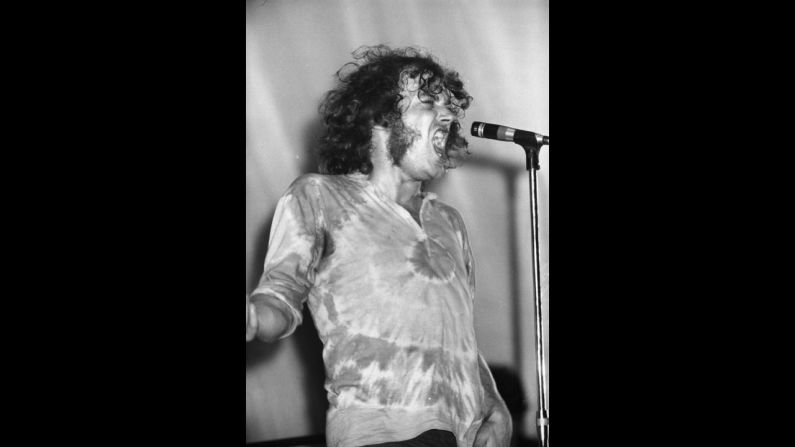 Born in Sheffield, Cocker got his start singing in pubs across England. Here he's performing at the Isle of Wight Festival in 1969.