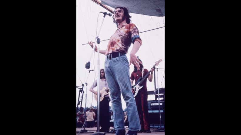 Cocker, wearing a tie-dyed shirt and blue jeans, sang the Beatles' "With a Little Help From My Friends" at Woodstock in 1969. It helped launch his career in the U.S.