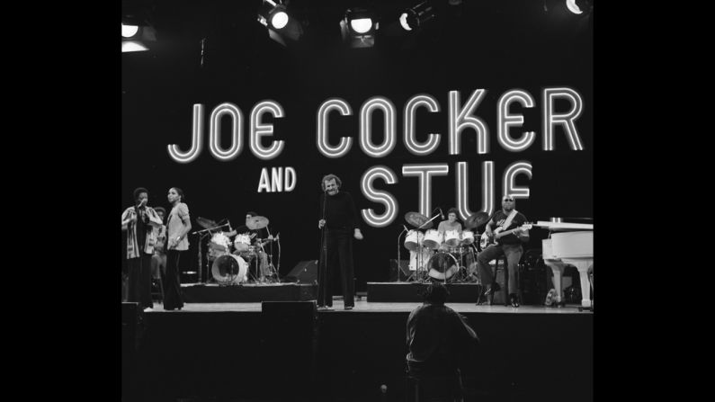 Cocker, seen here in 1970, was known for flailing his arms onstage as he sang. John Belushi once parodied him on "Saturday Night Live."