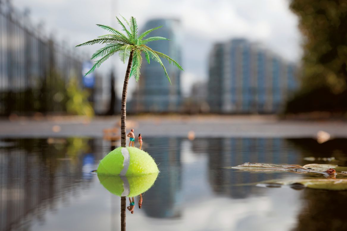 <strong>Slinkachu </strong><br />"<em>The Last Resort</em>," Wandsworth, London, 2010, mixed media<br /><br />The UK's Slinkachu has been finding homes for tiny people since 2006. The miniature installations -- featuring human figurines in comedic situations -- are catalogued in photo by the artist and left for others to discover. 