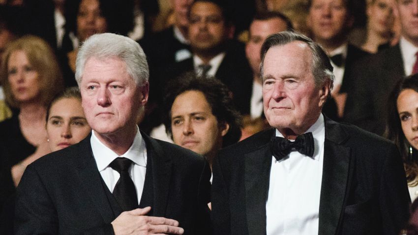 WASHINGTON, DC - MARCH 21: Bill Clinton and George H.W. Bush attend the Points of Light Institute Tribute to Former President George H.W. Bush at The John F. Kennedy Center for Performing Arts on March 21, 2011 in Washington, DC. (Photo by Kris Connor/Getty Images) *** Local Caption *** Bill Clinton;George H.W. Bush