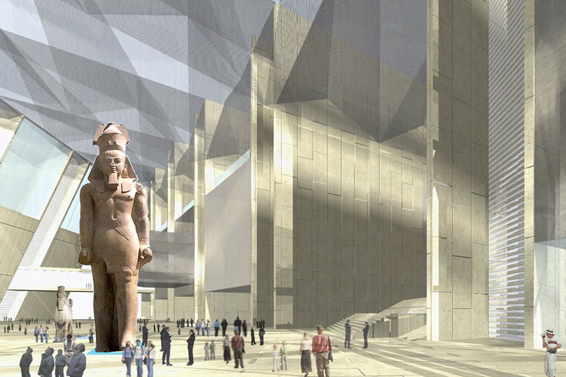 The Grand Egyptian Museum, halfway between the Pyramids of Giza and Cairo, will hold 100,000 ancient artifacts covering more than 7,000 years of history.