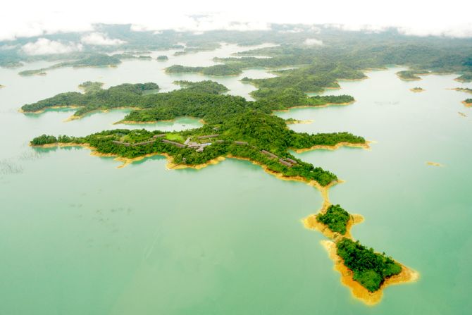 The Batang Ai Reservoir is a man-made body of water deep in Borneo's Sri Aman region, a sanctuary for one of the few wild orangutan populations in Borneo.