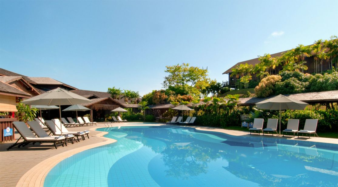 The Hilton's pool makes a pleasant alternative to the leech-infested waters of the Batang Ai River and Reservoir.