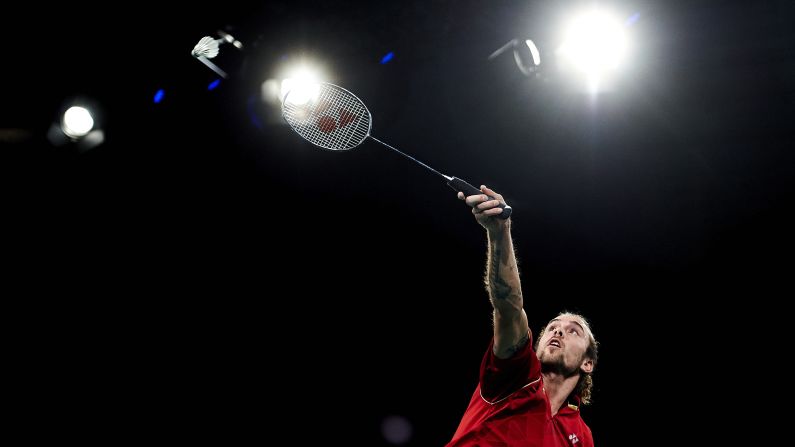 Badminton player Jan O. Jorgensen competes in the Copenhagen Masters tournament Saturday, December 27, in Copenhagen, Denmark. Jorgensen lost in the men's final to fellow Dane Viktor Axelsen.
