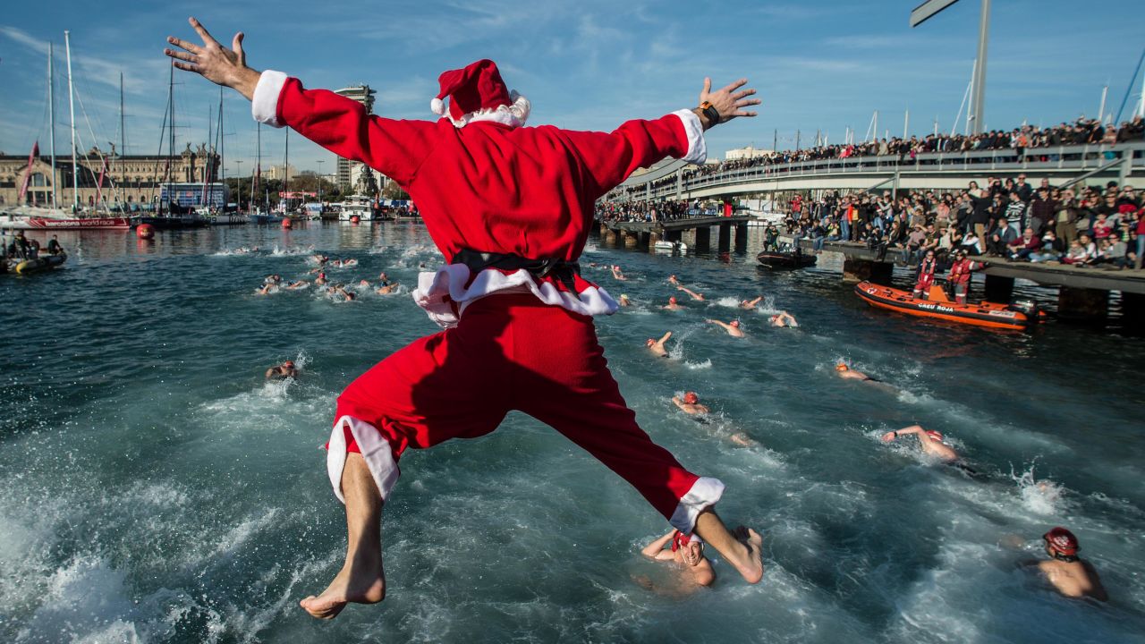 Barcelona's Copa Nadal is a 200-meter swimming competition across the harbor on Christmas Day. 