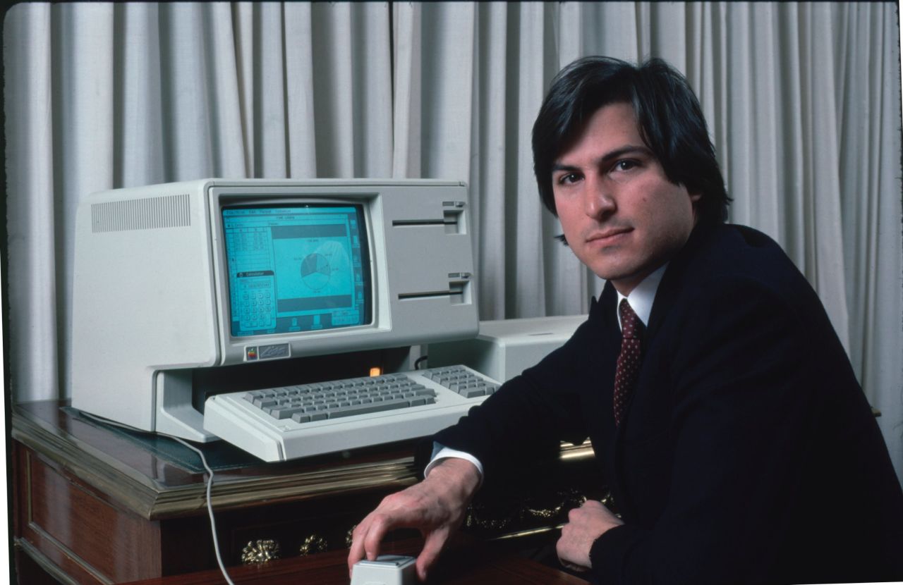 Steve Jobs with a new LISA computer during a press preview in 1983. Baby boomers like to claim this visionary for their own.