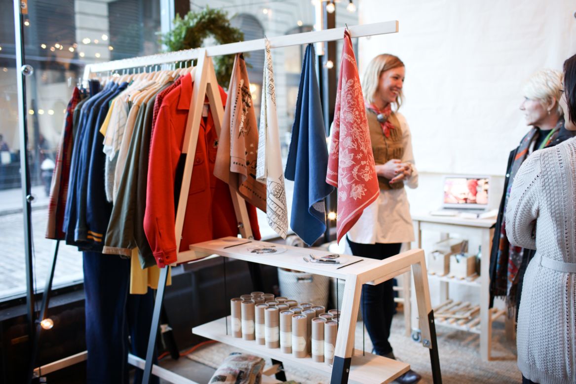 The Nativen booth at "Northern Grade Her" also included a curated selection of vintage clothing.