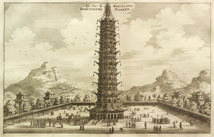 Considered one of the Seven Wonders of the Middle Ages, the Porcelain Tower of Nanjing from the Ming Dynasty rose 260 feet high from a 97-foot octagonal base. The Taiping Rebellion reduced it to rubble in the 1850s.