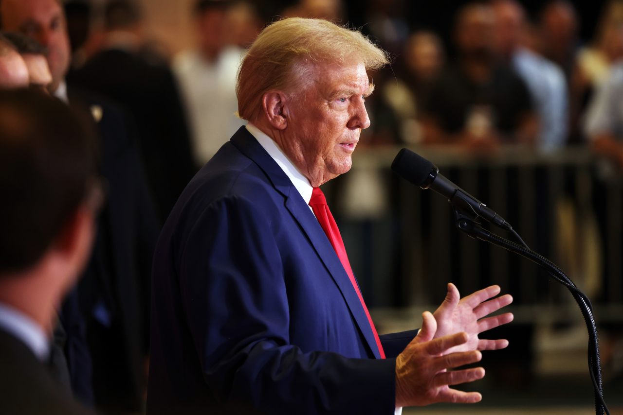 Donald Trump speaks during a press conference at Trump Tower in New York City on Friday.