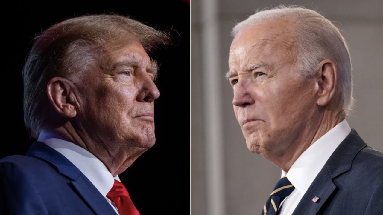 Former President Donald Trump and President Joe Biden. 