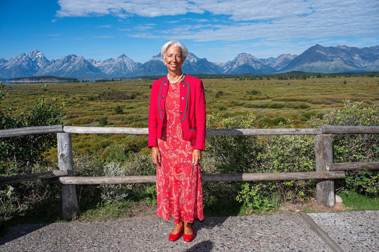 Christine Lagarde is seen at the Jackson Hole economic symposium on Friday.