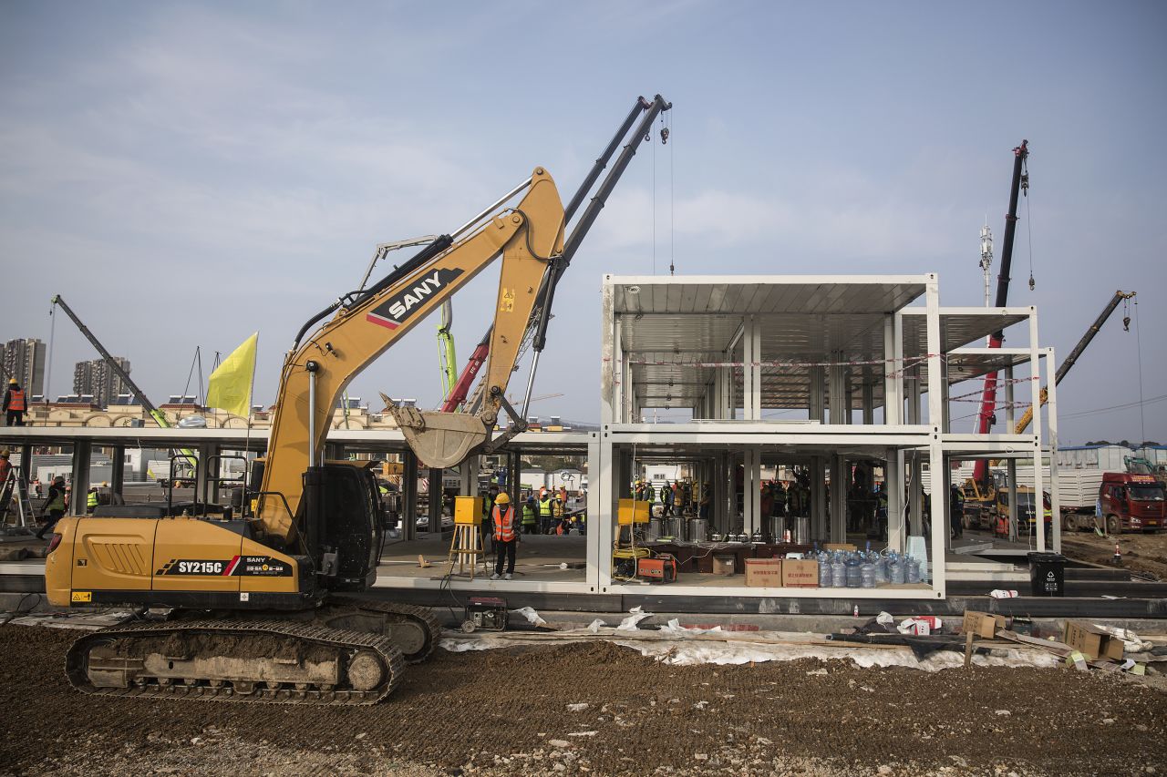 Construction for new hospitals on January 28, 2020 in Wuhan, China. 