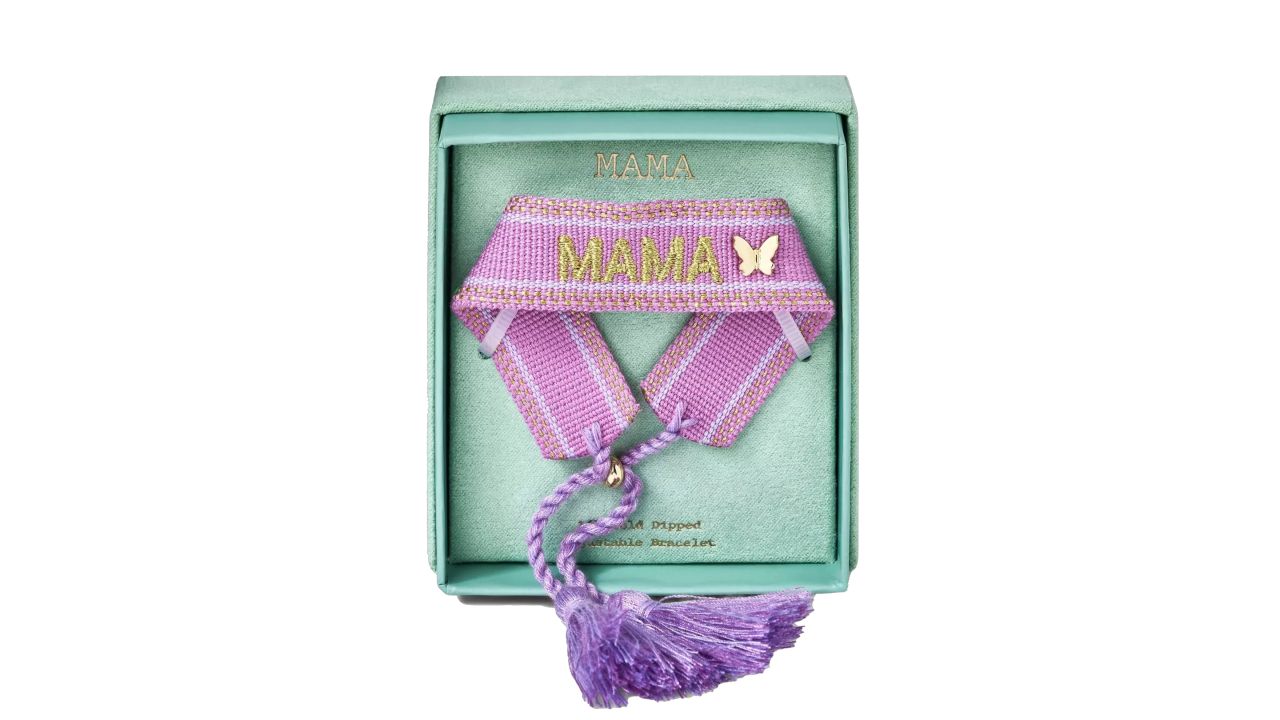 14k Gold Dipped Butterfly "Mama" Woven Adjustable Bracelet - A New Day? Purple