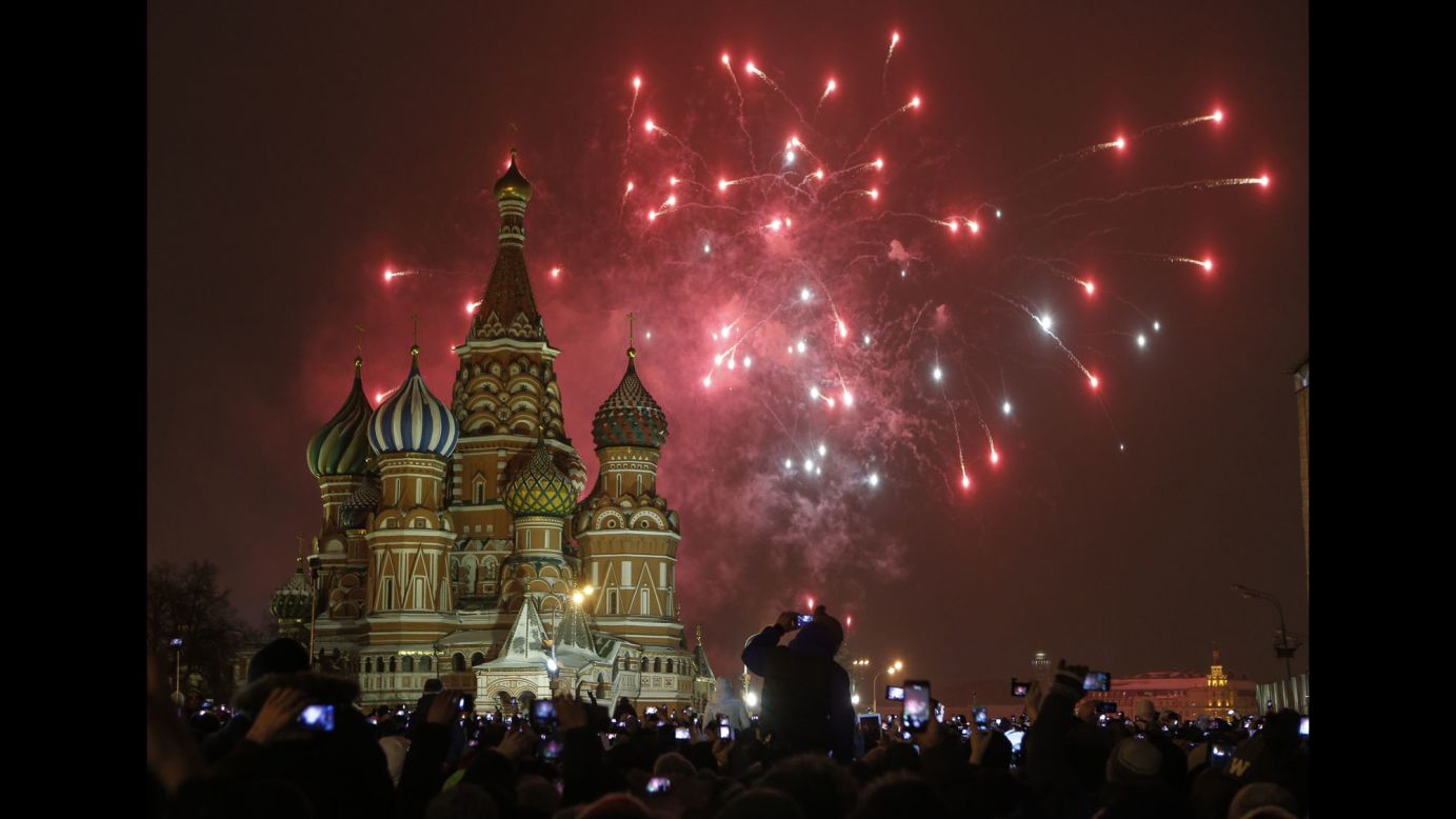 Moscow's Red Square rings in the new year.