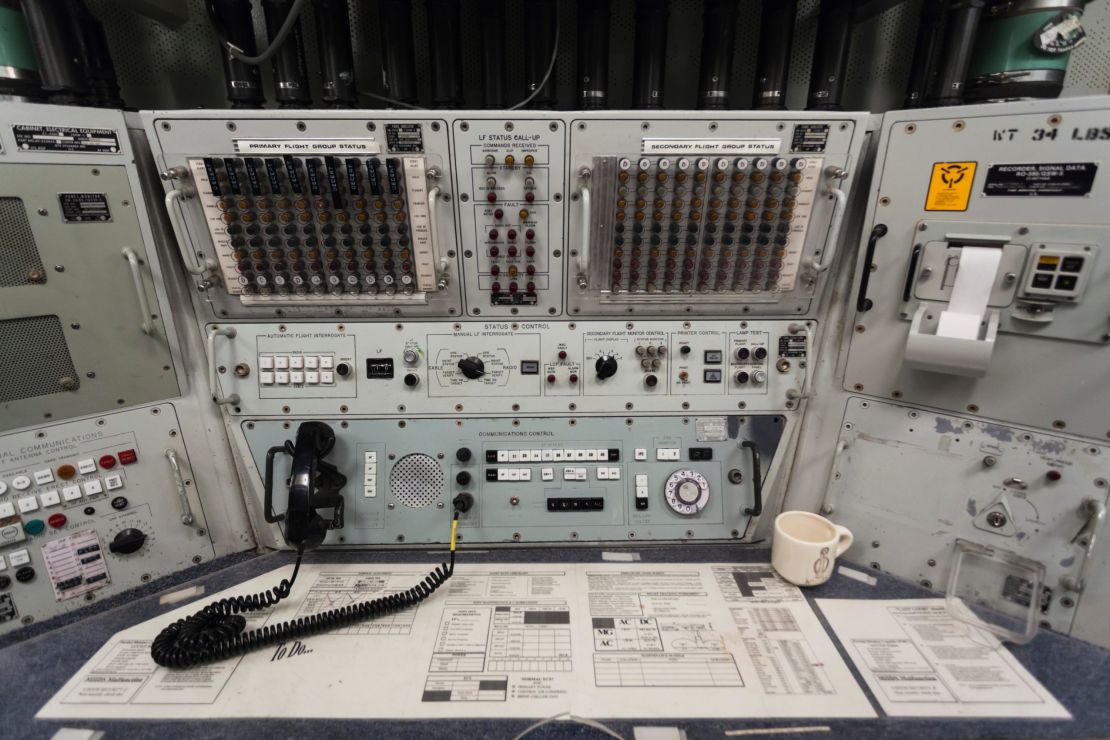 The underground console at the Ronald Reagan Minuteman missile site's ICBM missile launch center was ready for war.  