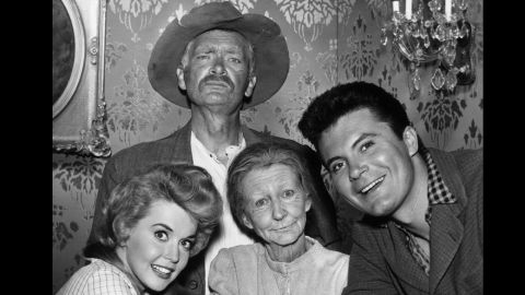 The cast of "The Beverly Hillbillies": Clockwise from top, Buddy Ebsen, Max Baer Jr., Irene Ryan and Donna Douglas.