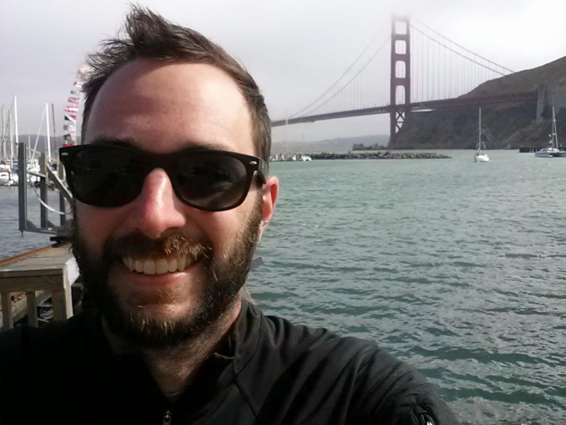 John Sutter's selfie at the Golden Gate Bridge in 2013, after he finished a reporting trip down the San Joaquin River in California. 