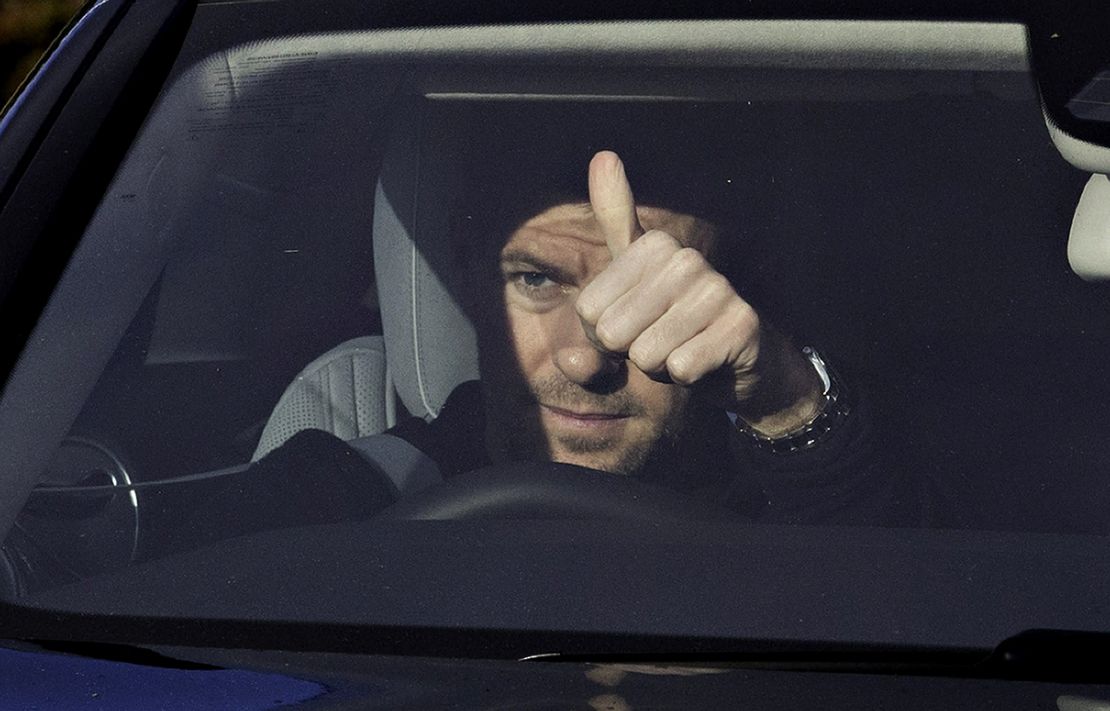 Steven Gerrard leaves Liverpool's training ground the morning after announcing his departure from the English club.