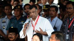 AirAsia Group CEO Tony Fernandes speaks during a press conference on search efforts for missing AirAsia flight QZ8501 on December 29, 2014.