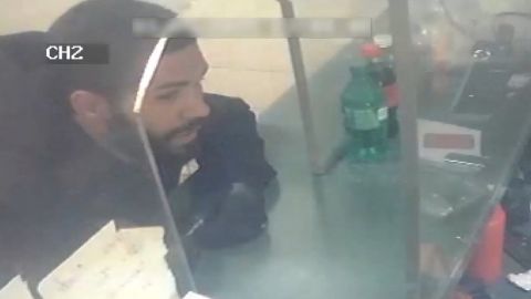 One of the suspects, as seen in a Chinese restaurant moments before the shooting