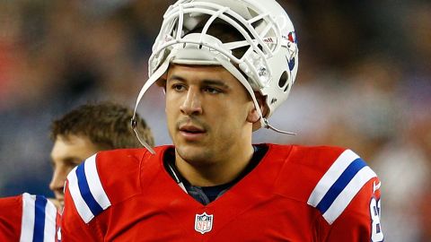 Aaron Hernandez was a star tight end for the New England Patriots.