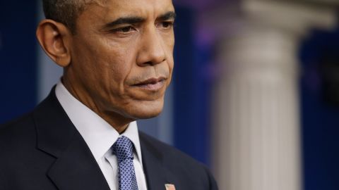 WASHINGTON, DC - DECEMBER 19: U.S. President Barack Obama speaks to members of the media during his last news conference of the year in the Brady Press Briefing Room at the White House December 19, 2014 in Washington, DC. President Obama faced questions on various topics including the changing of Cuba policy, the computer hack of Sony by North Korea, his executive action on immigration and his plan on working with a Republican majority Congress. (Photo by Chip Somodevilla/Getty Images)